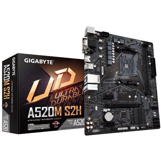 Matična ploča GIGABYTE A520M S2H, AMD A520, DDR4, mATX, s. AM4