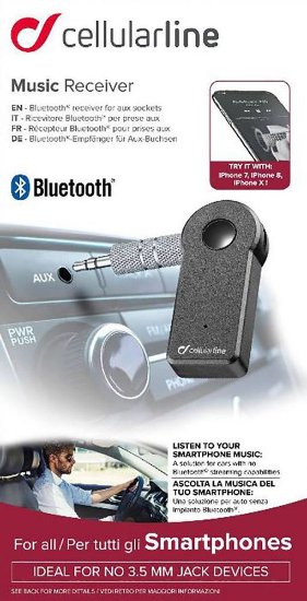 Adapter CELLULARLINE Bluetooth Audio Receiver, 3.5mm (M) na Bluetooth, crni