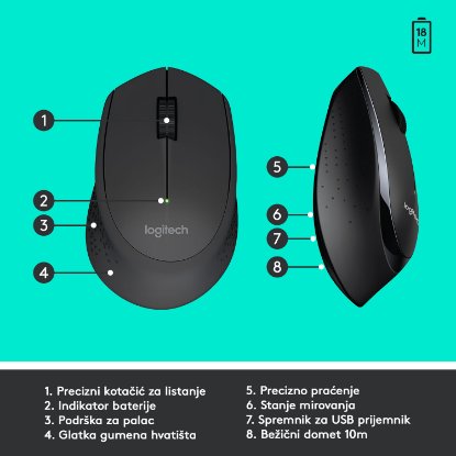 Tipkovnica + miš LOGITECH MK345 Wireless Combo, bežična, crna