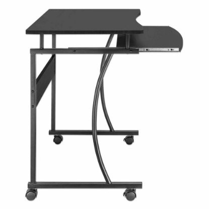 Stol MANHATTAN Compact Desk, kotači, polica za tipkovnicu, crni