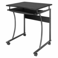 Stol MANHATTAN Compact Desk, kotači, polica za tipkovnicu, crni