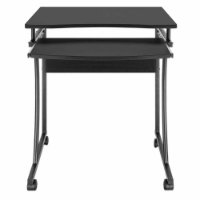 Stol MANHATTAN Compact Desk, kotači, polica za tipkovnicu, crni