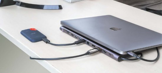 Docking station MANHATTAN 12-in-1 Multiport Hub, USB-C na 2x 4K 60Hz HDMI, 4K 60Hz DisplayPort, 3x USB-A, USB-C PD 100W, USB-C, Gigabit RJ45, SD/microSD čitač, 3.5mm audio