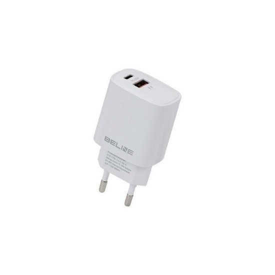 Kućni punjač BELINE BLN2CW20, 20W, PD3.0/QC3.0, USB-C + USB-A, bijeli