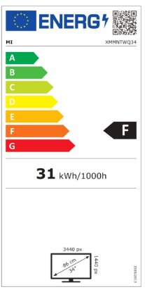 Gaming monitor 34" XIAOMI Curved Gaming G34WQi, UWQHD, VA, 180Hz, 1ms, 350cd/m2, FreeSync, zakrivljeni, crni