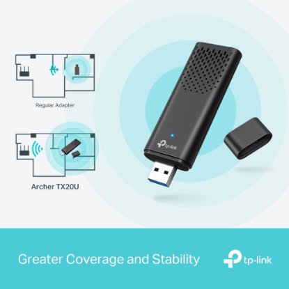 Mrežni adapter TP-LINK Archer TX20U, AX1800, High Gain Dual Band Wi-Fi 6, USB adapter, za bežičnu mrežu