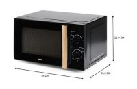 Mikrovalna pećnica DOMO DO2820, 700 W, 20 l, crna sa drvenom ručkom