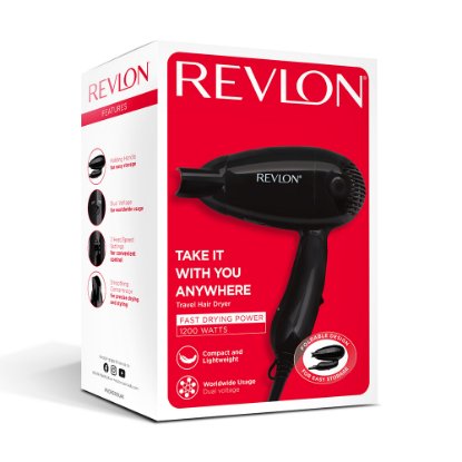 Sušilo za kosu REVLON RVDR5305E, 1200W, putno i sklopivo, crno