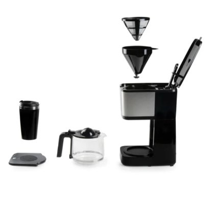 Aparat za kavu DOMO DO733K + putna šalica, 900 W, 1.25 L, filter kava, do 10 šalica, crna