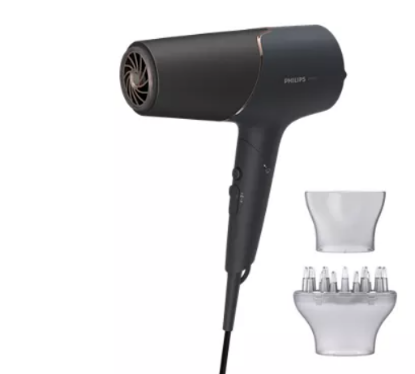 Sušilo za kosu PHILIPS BHD538/30, 2300 W, ThermoShield, difuzor, 8 puta više iona, crni