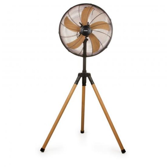 Ventilator DOMO DO8146, samostojeći, 45 cm, 5 lopatica, crni+ drvo