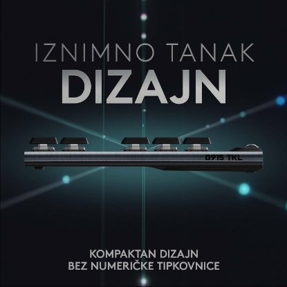 Tipkovnica LOGITECH Gaming G915 TKL Tenkeyless Lightspeed Linear, RGB, mehanička, bežična, UK Layout, USB, crna