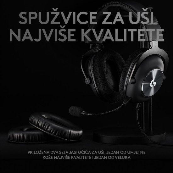 Slušalice LOGITECH Gaming G PRO X, 7.1, crne