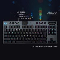 Tipkovnica LOGITECH Gaming G915 TKL Tenkeyless Lightspeed Linear, RGB, mehanička, bežična, UK Layout, USB, crna