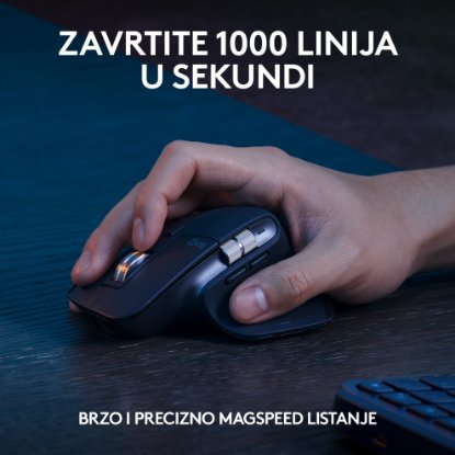 Tipkovnica + miš LOGITECH MX Keys S Combo, bežični, US layout, sivi