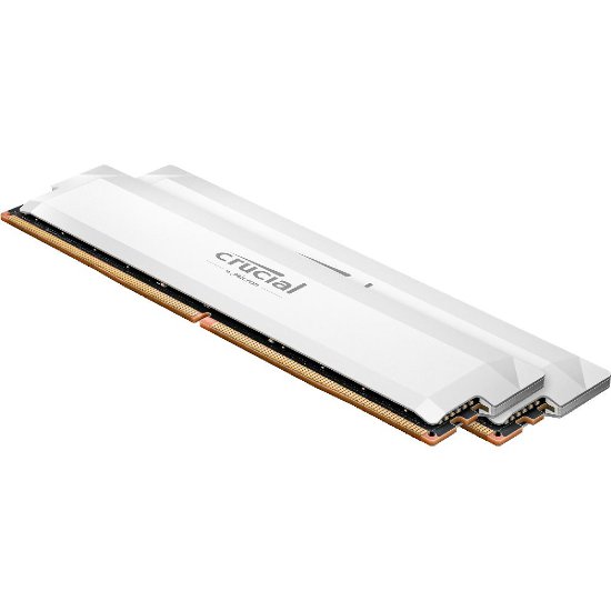Memorija PC-51200, 32GB, CRUCIAL Pro OC White CP2K16G64C38U5W, DDR5 6400MHz, kit 2x16GB