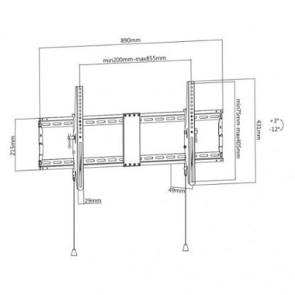 Nosač zidni za TV SBOX PLB-5948T, 43"-90", nagibni
