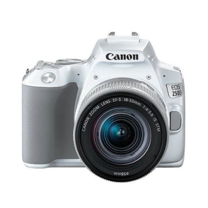 Digitalni fotoaparat CANON EOS 250D + EF-S 18-55mm IS STM, 24,1 Mp, 4K Ultra HD, bijeli