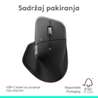 Miš LOGITECH MX Master 4, za Mac, optički, bežični, BT, crni