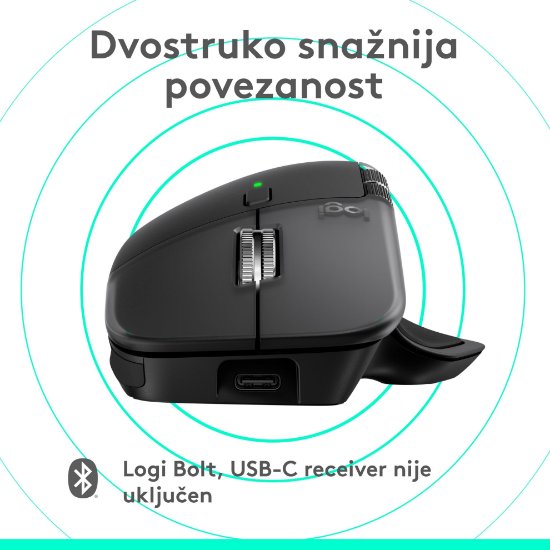 Miš LOGITECH MX Master 4, za Mac, optički, bežični, BT, crni