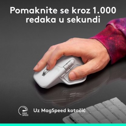 Miš LOGITECH MX Master 4, za Mac, optički, bežični, BT, crni