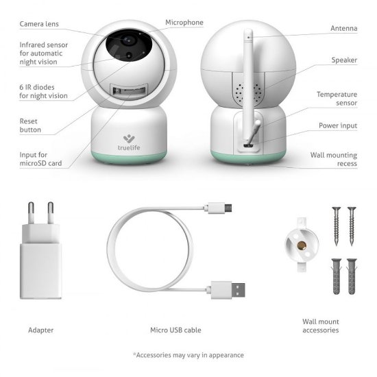 Monitor za bebe TRUELIFE NannyCam R3 Smart, za smartphone, audio i video