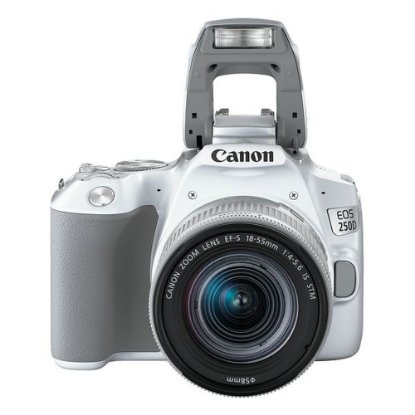 Digitalni fotoaparat CANON EOS 250D + EF-S 18-55mm IS STM, 24,1 Mp, 4K Ultra HD, bijeli