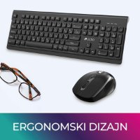 Tipkovnica + miš OCTIO KM200W, crni, bežični