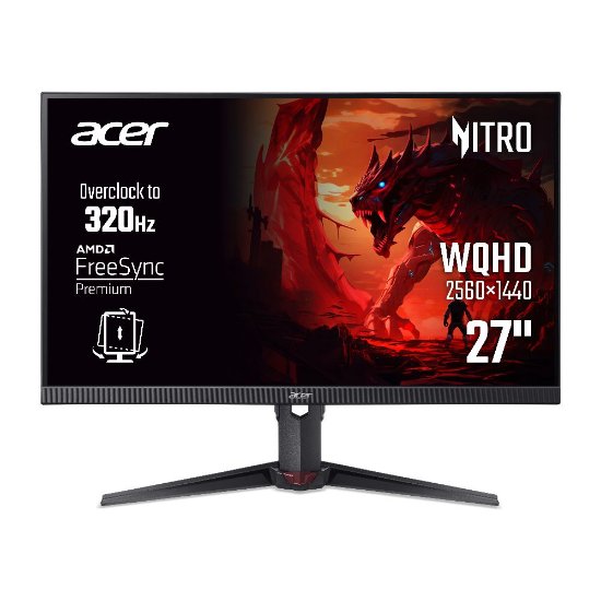 Gaming monitor 27" ACER Nitro XV270UF3 UM.HX0EE.323, QHD, IPS, 320Hz, 1ms, 250cd/m2, G-Sync, FreeSync, pivot, zvučnici, crni