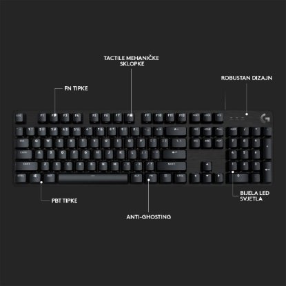Tipkovnica LOGITECH Gaming G413 SE, mehanička, crna, USB, US layout