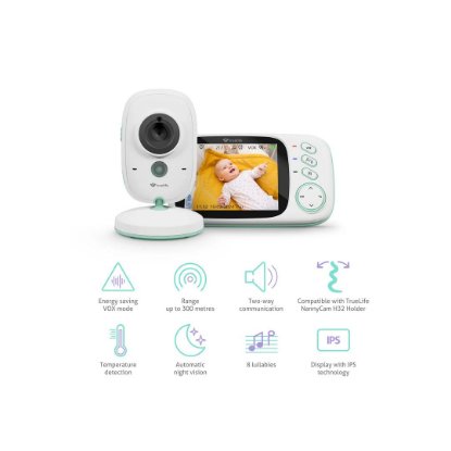 Monitor za bebe TRUELIFE NannyCam H32 Pro, ekran 3.2", audio i video, do 300m