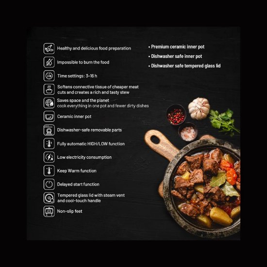 Uređaj za sporo kuhanje LAUBEN 3500SB, 3,5 l, srebrni