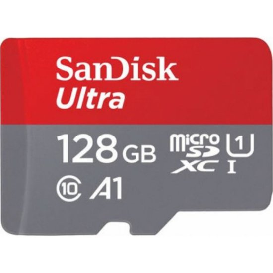 Memorijska kartica SANDISK, microSDXC, 128GB, SDSQUAB-128G-GN6MA, A1 class 10 UHS-I + adapter