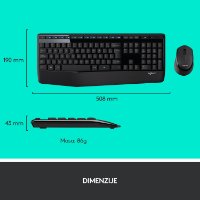 Tipkovnica + miš LOGITECH MK345 Wireless Combo, bežična, crna