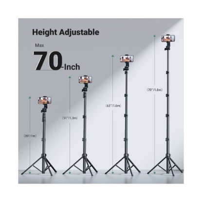 Selfie stick UGREEN LP661, do 7,2", tripod, daljinski, crni