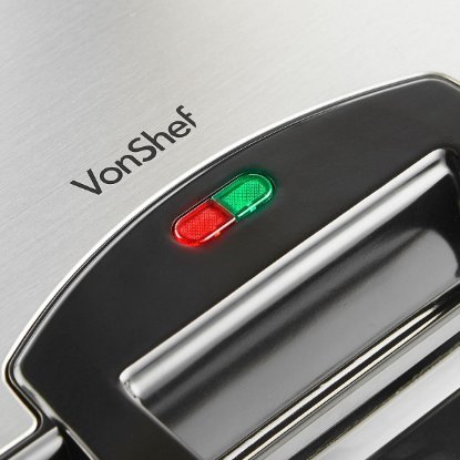 Aparat za vafle VONSHEF 2013307, 1100 W, za 4 kom, inox