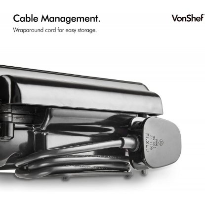 Aparat za vafle VONSHEF 2013307, 1100 W, za 4 kom, inox