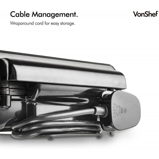 Aparat za vafle VONSHEF 2013307, 1100 W, za 4 kom, inox