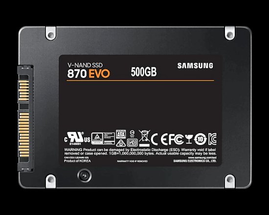 SSD 500GB SAMSUNG 870 EVO, MZ-77E500B/EU, SATA, 2.5", 560/530 MB/s