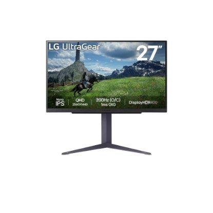 Gaming monitor 27" LG 27GS85Q-B.AEU, QHD, IPS, 200Hz, 1ms, 400cd/m2, G-Sync, FreeSync, pivot, crni