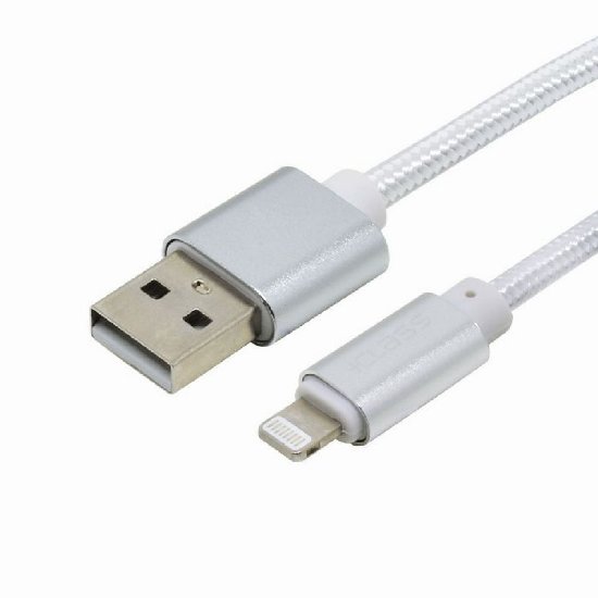 Kabel +CLASS USB-A na Lightning, pleteni, 1m, bijeli
