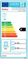 Ugradbena pećnica AMICA ED37617W, X type, 77 l, energetski razred A, bijela