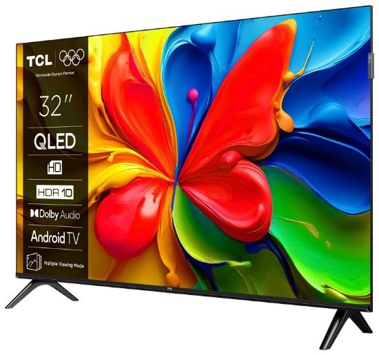 QLED TV 32" TCL 32S4K, DVB-T2/C/S2, HD, Android TV, WiFi, energetski razred F