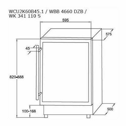 Hladnjak za vino AMICA WK 341 110-1 S, 45 boca, 82 cm, 125 l, energetski razred G, crni