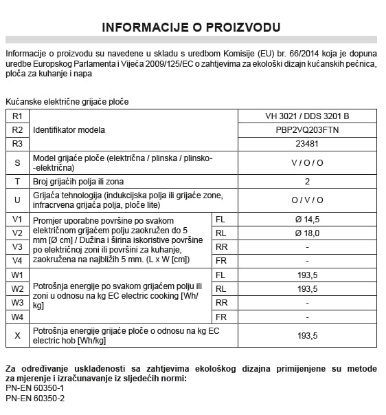 Ugradbena ploča AMICA VH 3021, domino, 30 cm, 2 zone, staklokeramika, crna