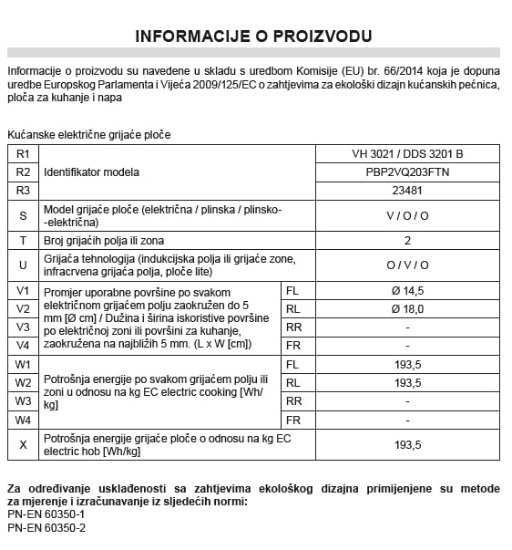 Ugradbena ploča AMICA VH 3021, domino, 30 cm, 2 zone, staklokeramika, crna