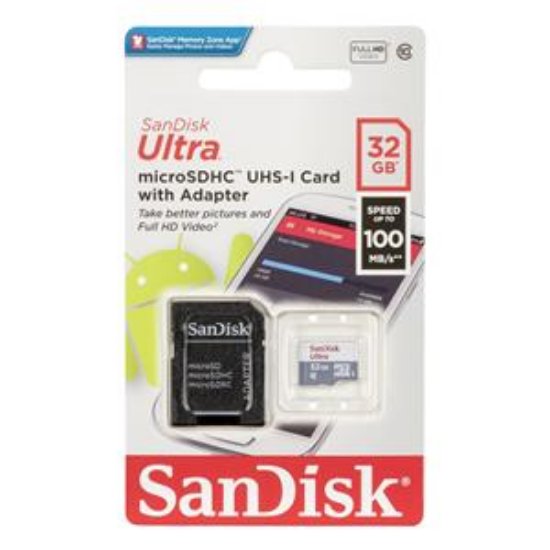 Memorijska kartica SANDISK, Micro SDHC Ultra, 32GB, SDSQUNR-032G-GN3MA, 100MB/s