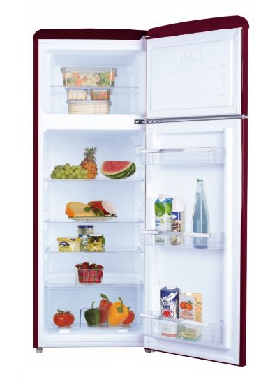 Hladnjak AMICA KGC15631R, kombinirani, 144 cm, 162/44 l, LINEAR cooling, energetski razred E, crveni