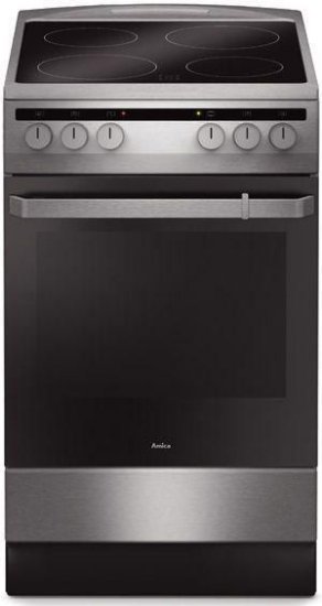 Električni štednjak AMICA 58CE2.30(Xv), 50 cm, 4 zone, 62 l, energetski razred A, inox