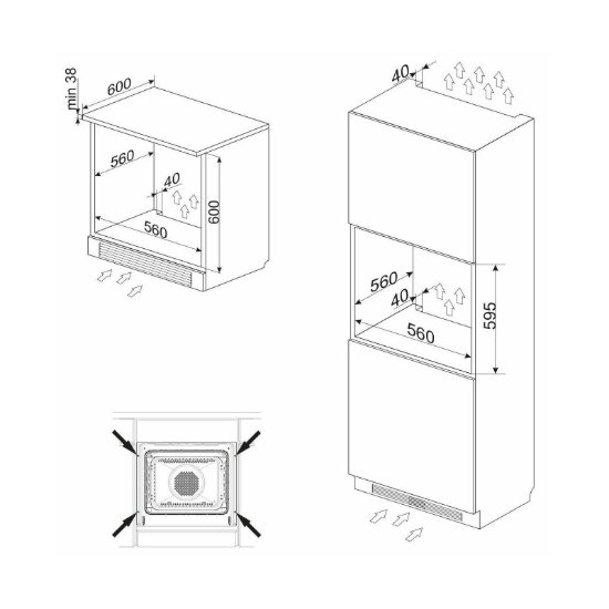 Ugradbena pećnica AMICA ED37219X X type, 77 l, BakingPro System, energetski razred A, inox